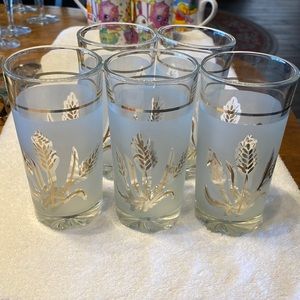 Vintage glasses. Homer Laughlin MCM Covetro Italy. Set of 5. Excellent condition